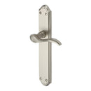 Heritage Brass Door Handle for Euro Profile Plate Verona Design Satin Nickel finish - MM825-SN - Choice Handles