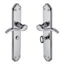 Heritage Brass Door Handle for Bathroom Verona Design Polished Chrome finish - MM828-PC - Choice Handles