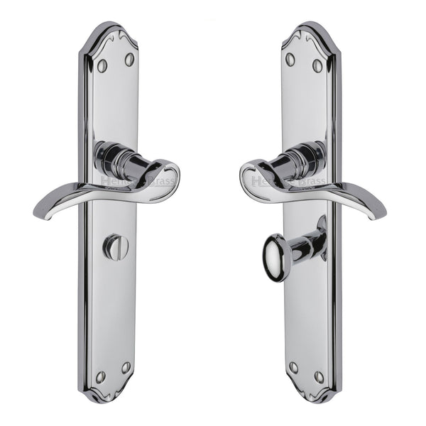 Heritage Brass Door Handle for Bathroom Verona Design Polished Chrome finish - MM828-PC - Choice Handles