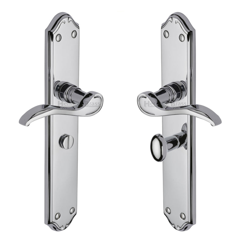 Heritage Brass Door Handle for Bathroom Verona Design Polished Chrome finish - MM828-PC - Choice Handles