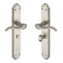 Heritage Brass Door Handle for Bathroom Verona Design Satin Nickel finish - MM828-SN - Choice Handles