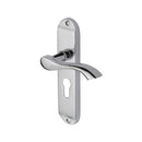 Heritage Brass Door Handle for Euro Profile Plate Algarve Design Polished Chrome finish - MM925-PC - Choice Handles