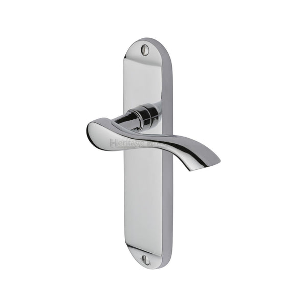 Heritage Brass Door Handle Lever Latch Algarve Design Polished Chrome finish - MM927-PC - Choice Handles