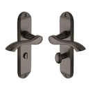 Heritage Brass Door Handle for Bathroom Algarve Design Matt Bronze finish - MM928-MB - Choice Handles