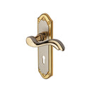 Heritage Brass Door Handle Lever Lock Lisboa Design Jupiter finish - MM991-JP - Choice Handles