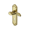 Heritage Brass Door Handle Lever Lock Lisboa Design Polished Brass finish - MM991-PB - Choice Handles