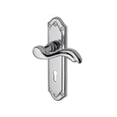 Heritage Brass Door Handle Lever Lock Lisboa Design Polished Chrome finish - MM991-PC - Choice Handles
