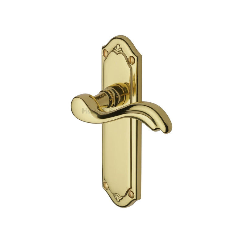 Heritage Brass Door Handle Lever Latch Lisboa Design Polished Brass finish - MM992-PB - Choice Handles