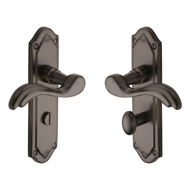 Heritage Brass Door Handle for Bathroom Lisboa Design Matt Bronze finish - MM993-MB - Choice Handles