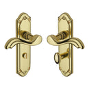 Heritage Brass Door Handle for Bathroom Lisboa Design Polished Brass finish - MM993-PB - Choice Handles