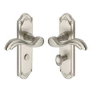 Heritage Brass Door Handle for Bathroom Lisboa Design Satin Nickel finish - MM993-SN - Choice Handles