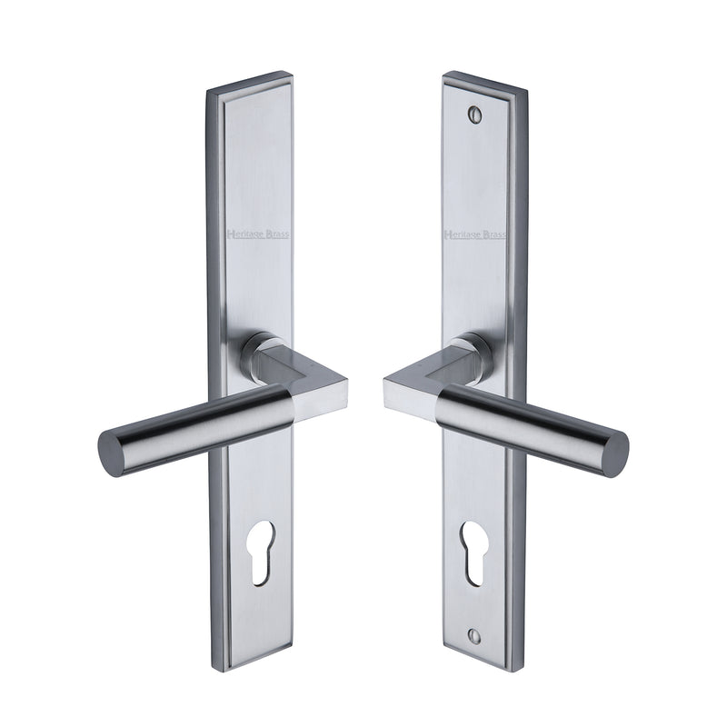 Heritage Brass Multi-Point Door Handle Lever Lock Bauhaus LH Design Satin Chrome finish
 - MP2259.LH-SC - Choice Handles