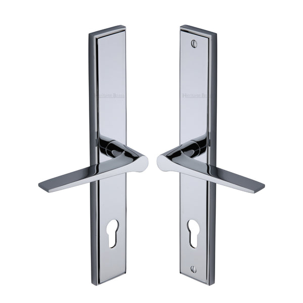 Heritage Brass Multi-Point Door Handle Lever Lock Gio LH Design Polished Chrome finish - MP4189.LH-PC - Choice Handles
