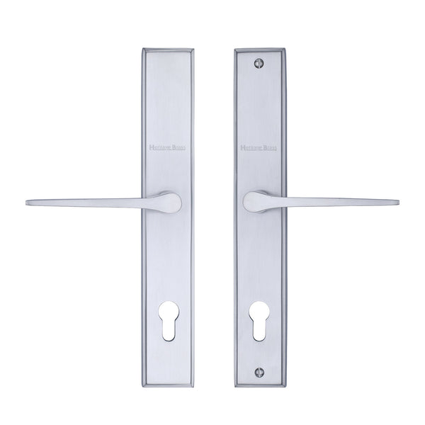 Heritage Brass Multi-Point Door Handle Lever Lock Gio LH Design Satin Chrome finish
 - MP4189.LH-SC - Choice Handles