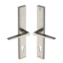 Heritage Brass Multi-Point Door Handle Lever Lock Gio LH Design Satin Nickel finish - MP4189.LH-SN - Choice Handles