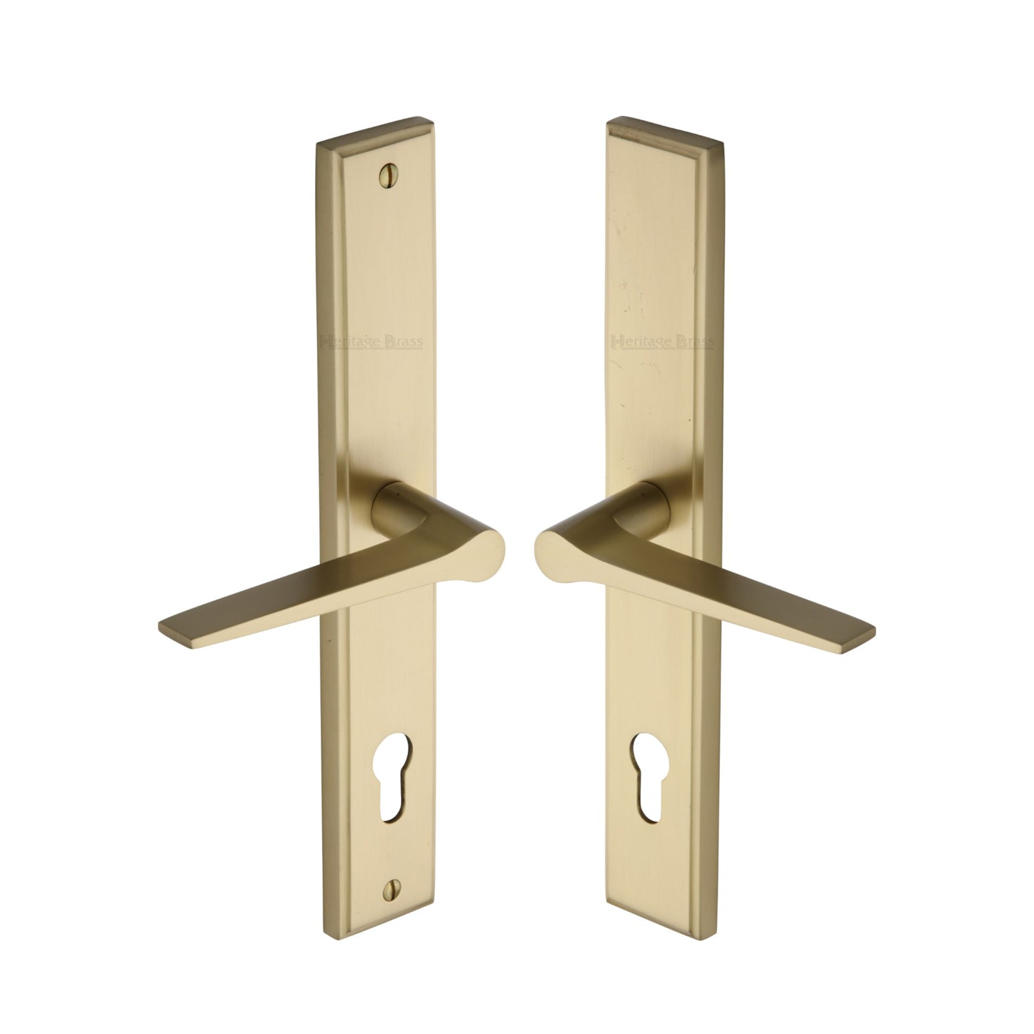 Heritage Brass Multi-Point Door Handle Lever Lock Gio RH Design Satin