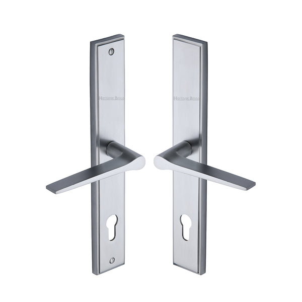 Heritage Brass Multi-Point Door Handle Lever Lock Gio RH Design Satin Chrome finish
 - MP4189.RH-SC - Choice Handles
