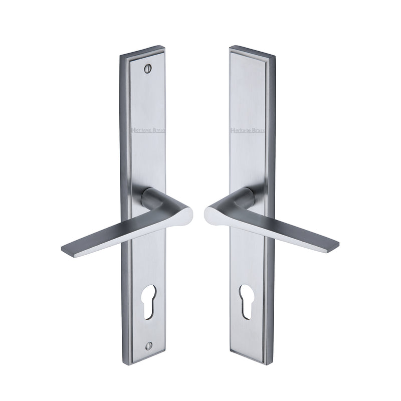 Heritage Brass Multi-Point Door Handle Lever Lock Gio RH Design Satin Chrome finish
 - MP4189.RH-SC - Choice Handles