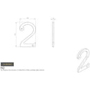 Carlisle Brass - Numeral Face Fix (No.2) 76mm - Polished Chrome - N2CP - Choice Handles