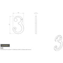 Carlisle Brass - Numeral Face Fix (No.3) 76mm - Polished Brass PVD - N3PVD - Choice Handles