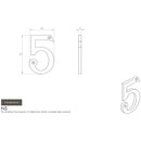 Carlisle Brass - Numeral Face Fix (No.5) 76mm - Polished Brass - N5 - Choice Handles