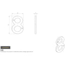 Carlisle Brass - Numeral Face Fix (No.8) 76mm - Satin Chrome - N8SC - Choice Handles