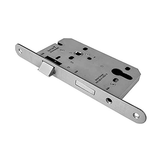 Eurospec - Euro Profile Sashlock Radius, 55mm Backset  - Satin Stainless Steel DLE7255EPSSS/R - Choice Handles