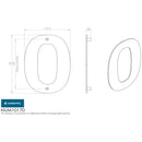 Eurospec - 178mm Stainless Steel 7" Door Numerals (0-9) (Number 0) - Satin Stainless Steel - NUM10170SSS - Choice Handles