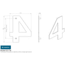 Eurospec - 178mm Stainless Steel 7" Door Numerals (0-9) (Number 4) - Satin Stainless Steel - NUM10174SSS - Choice Handles