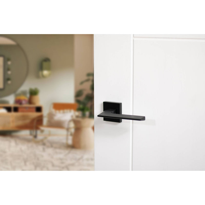 Oro&Oro Unica Lever Door Handle on Square Rose - Matt Black - O6515EMB