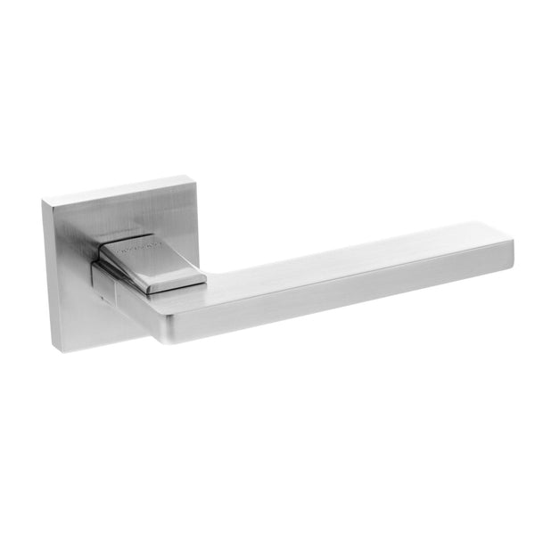 SPECIAL ORDER Oro&Oro Alba Lever Door Handle on Square Rose - Satin Chrome - O6815ESC