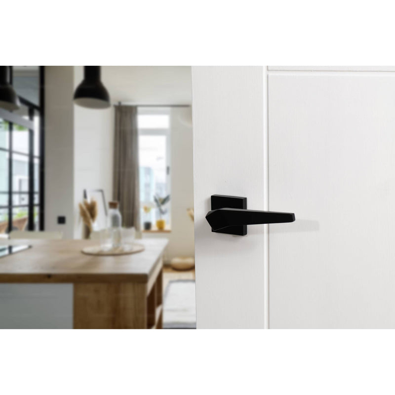 Oro&Oro Skywalker Lever Door Handle on Square Rose - Matt Black - O8015EMB