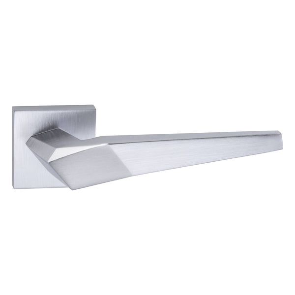 Oro&Oro Skywalker Lever Door Handle on Square Rose - Satin Chrome - O8015ESC