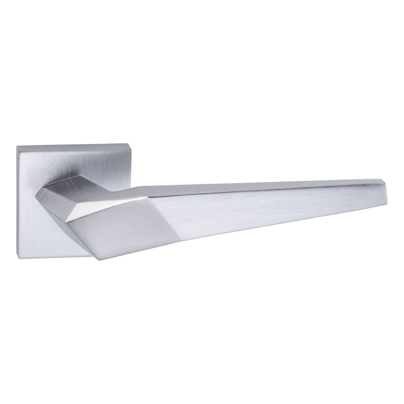 Oro&Oro Skywalker Lever Door Handle on Square Rose - Satin Chrome - O8015ESC
