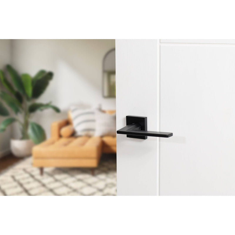 Oro&Oro Sienna Lever Door Handle on Square Rose - Matt Black - O9215EMB