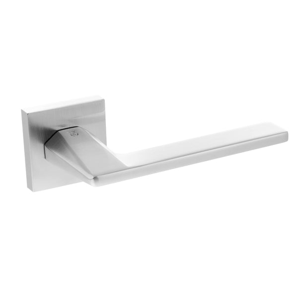 Oro&Oro Sienna Lever Door Handle on Square Rose - Satin Chrome - O9215ESC
