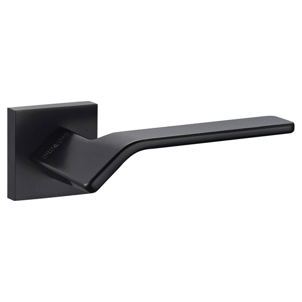 SPECIAL ORDER Oro&Oro Frana Lever Door Handle on Square Rose - Matt Black - O9315EMB