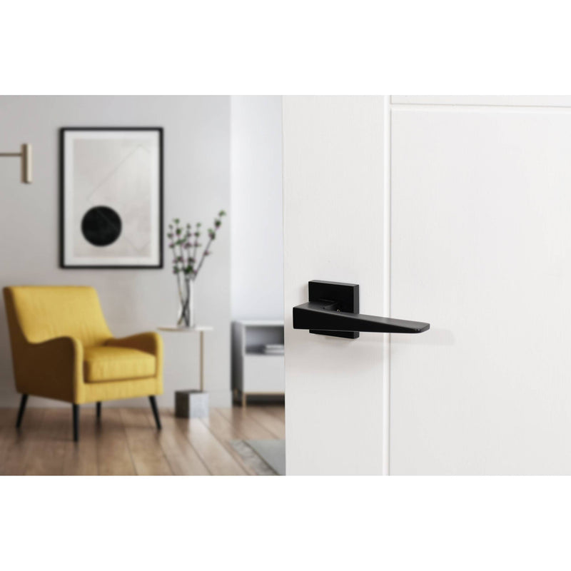 Oro&Oro Ivy Lever Door Handle on Square Rose - Matt Black - O9615EMB