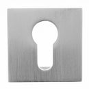 Oro&Oro Euro Escutcheons on Square Rose - Satin Chrome - O15EESC - Choice Handles