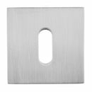 Oro&Oro Key Escutcheons on Square Rose - Satin Chrome - O15EKSC - Choice Handles