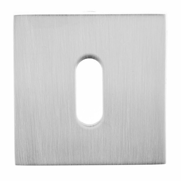 Oro&Oro Key Escutcheons on Square Rose - Satin Chrome - O15EKSC