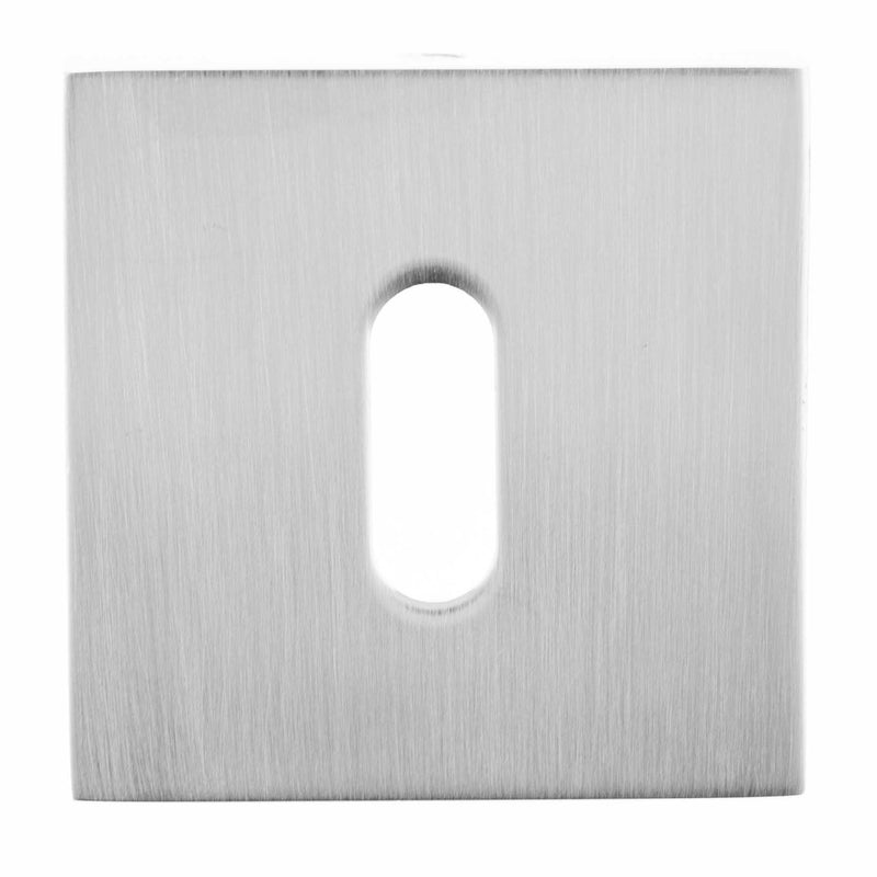 Oro&Oro Key Escutcheons on Square Rose - Satin Chrome - O15EKSC