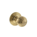Old English Ripon Solid Brass Reeded Mortice Knob on Concealed Fix Rose - Raw Brass  - OE50RMKRB - Choice Handles