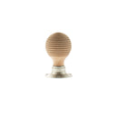 Old English Bridlington Wood Reeded Beehive Door Knob on Face Fix Rose - Satin Nickel - OE57RMKSN - Choice Handles