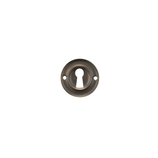 Old English Solid Brass Open Key Hole Escutcheons - Urban Dark Bronze - OERKEUDB - Choice Handles