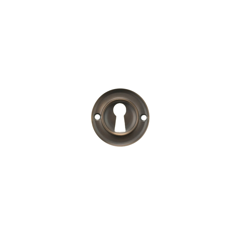 Old English Solid Brass Open Key Hole Escutcheons - Urban Dark Bronze - OERKEUDB - Choice Handles