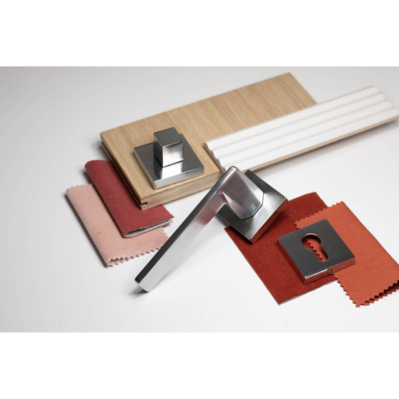 Oro&Oro Skywalker Lever Door Handle on Square Rose - Satin Chrome - O8015ESC