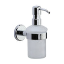 Oxford Soap Dispenser. Wall Mounted with Frosted Glass and high quality STS pump. Polished Chrome finish - OXF-SOAP-PC - Choice Handles