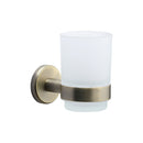 Oxford Toothbrush Holder. Wall Mounted with Frosted Glass Tumbler. Matt Antique finish - OXF-TUMBLER-MA - Choice Handles