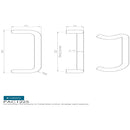 Eurospec - 19mm Cranked Pull Handle 225mm Centres - Satin Stainless Steel - PAC1225SSS - Choice Handles
